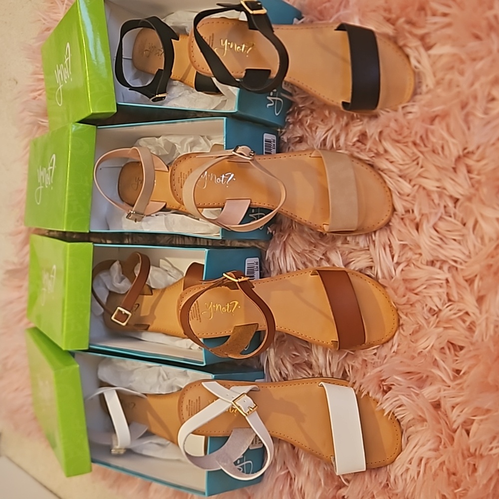 Girls 4 Pair Bundle of Y.not? Sandals. SIZE 3½